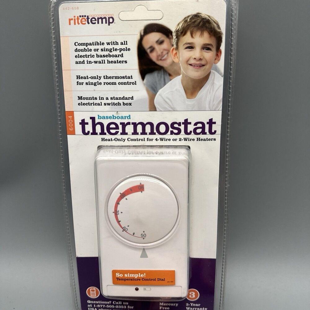 RITE-TEMP Ritemp Model 6004 Baseboard Heat Only Control Thermostat New Sealed